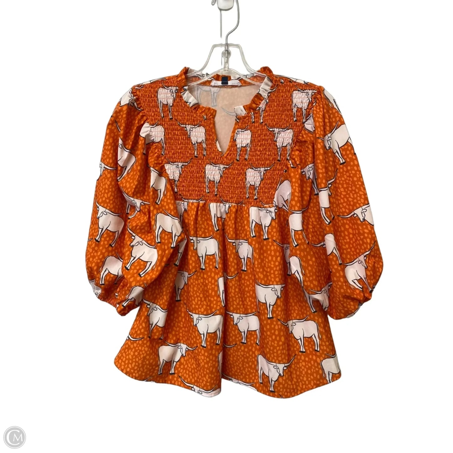 Top Short Sleeve By Michelle Mcdowell In Orange, Size: M