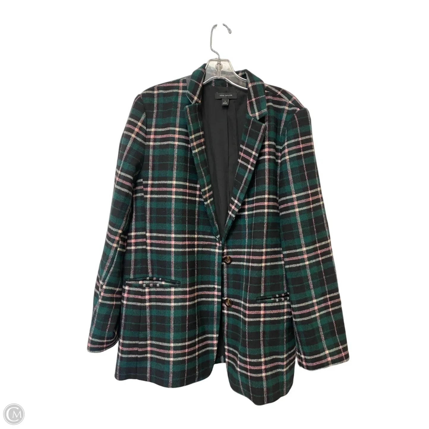 Blazer By Ann Taylor In Plaid Pattern, Size: 14