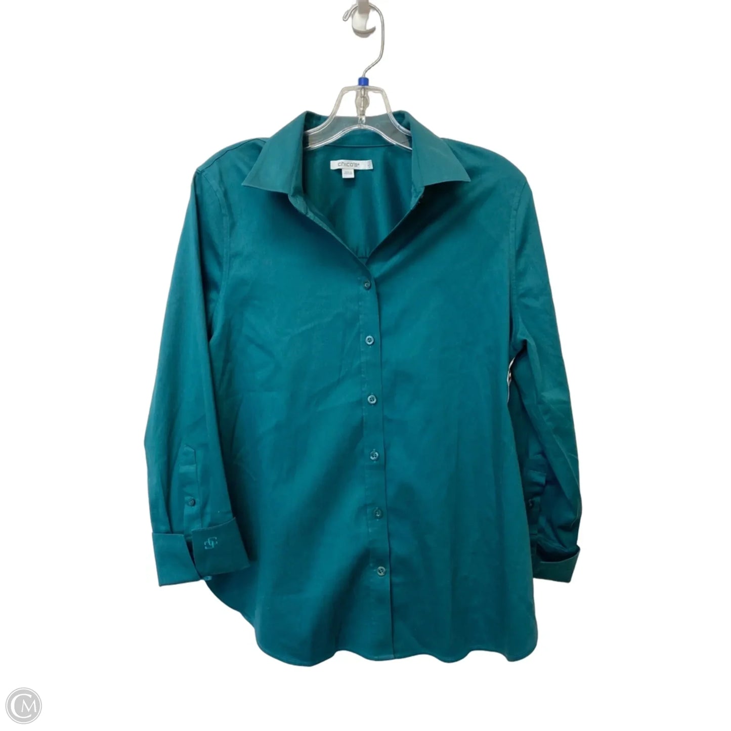 Top Long Sleeve By Chicos In Teal, Size: 8