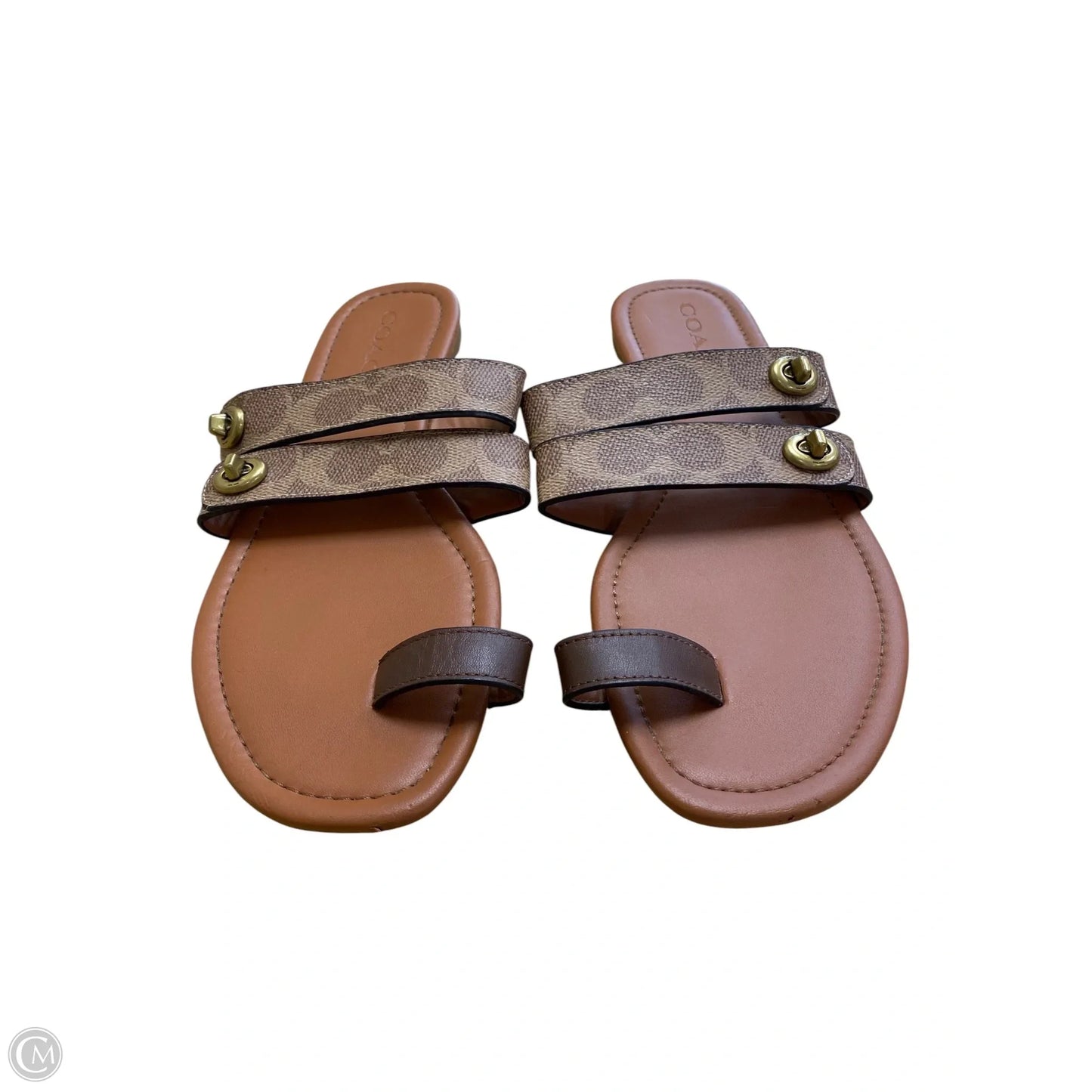 Sandals Designer By Coach In Tortoise Shell Print, Size: 7.5