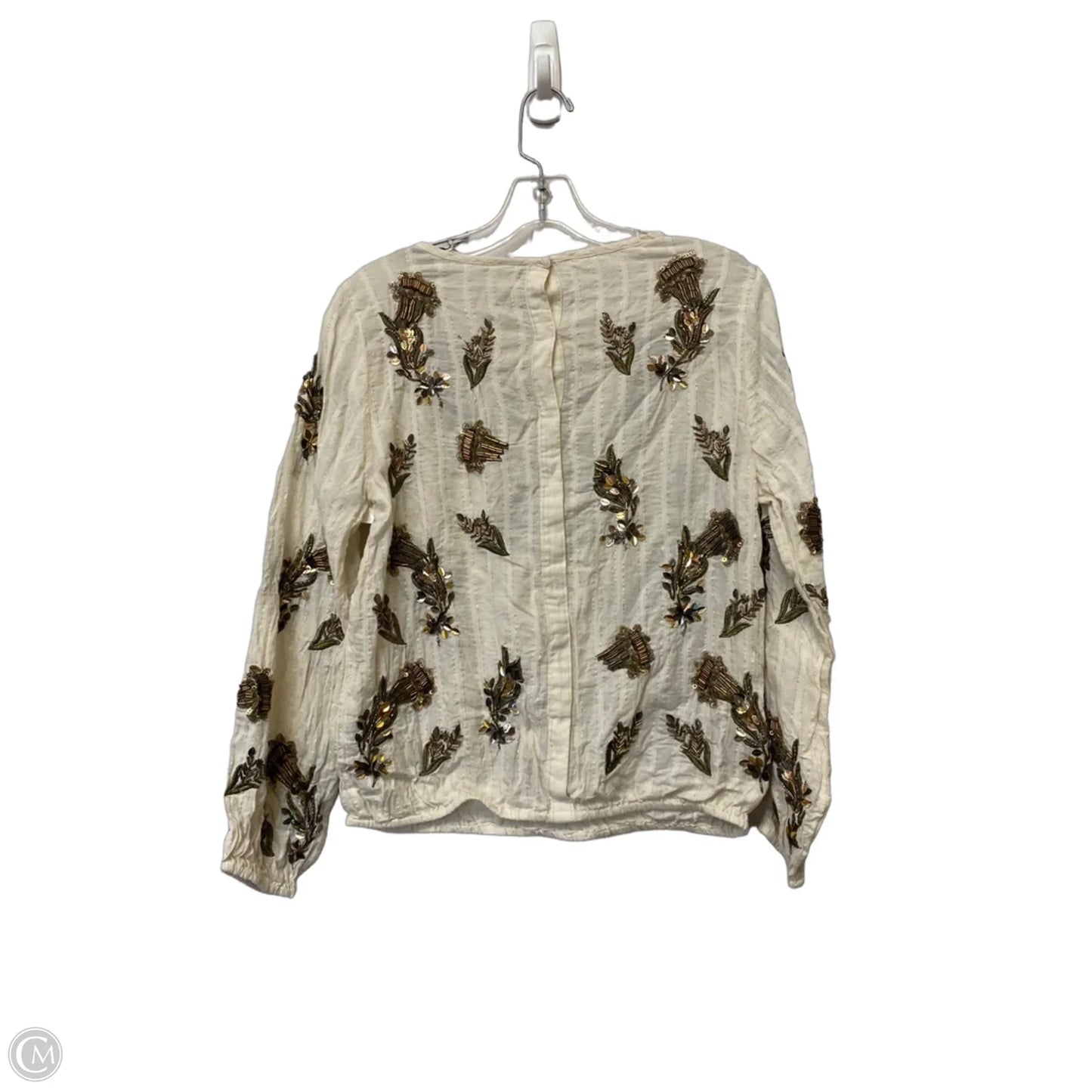 Top Long Sleeve By Clothes Mentor In Cream, Size: Xxs