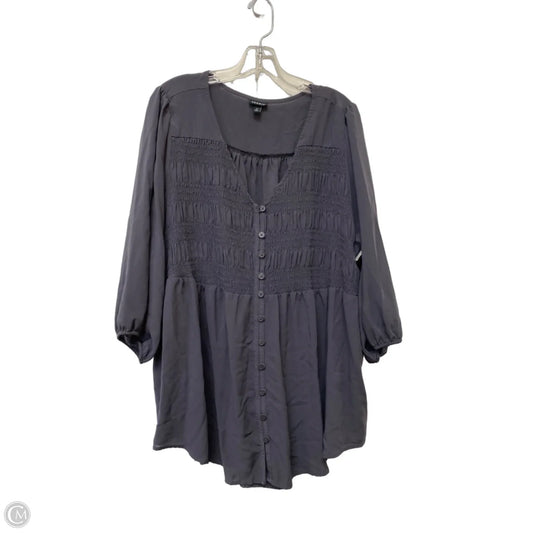 Top Long Sleeve By Torrid In Grey, Size: 2x