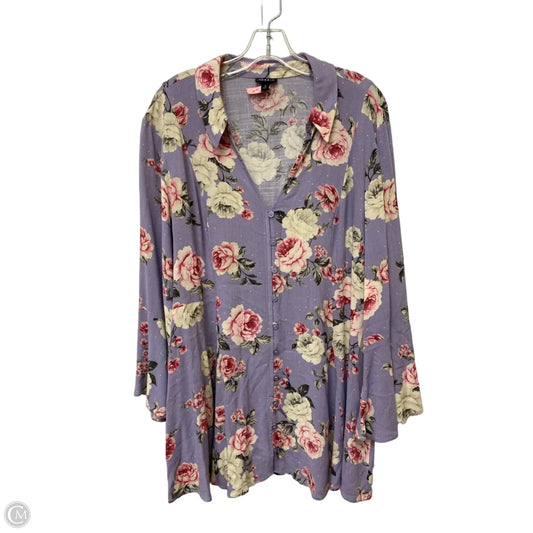 Top Long Sleeve By Torrid In Purple, Size: 3x