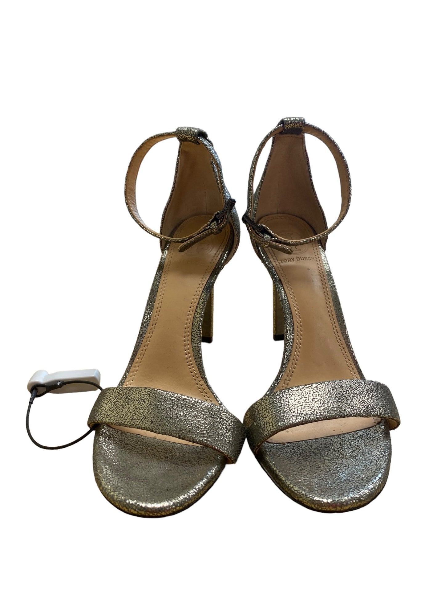Gold Sandals Heels Stiletto Tory Burch, Size 5.5