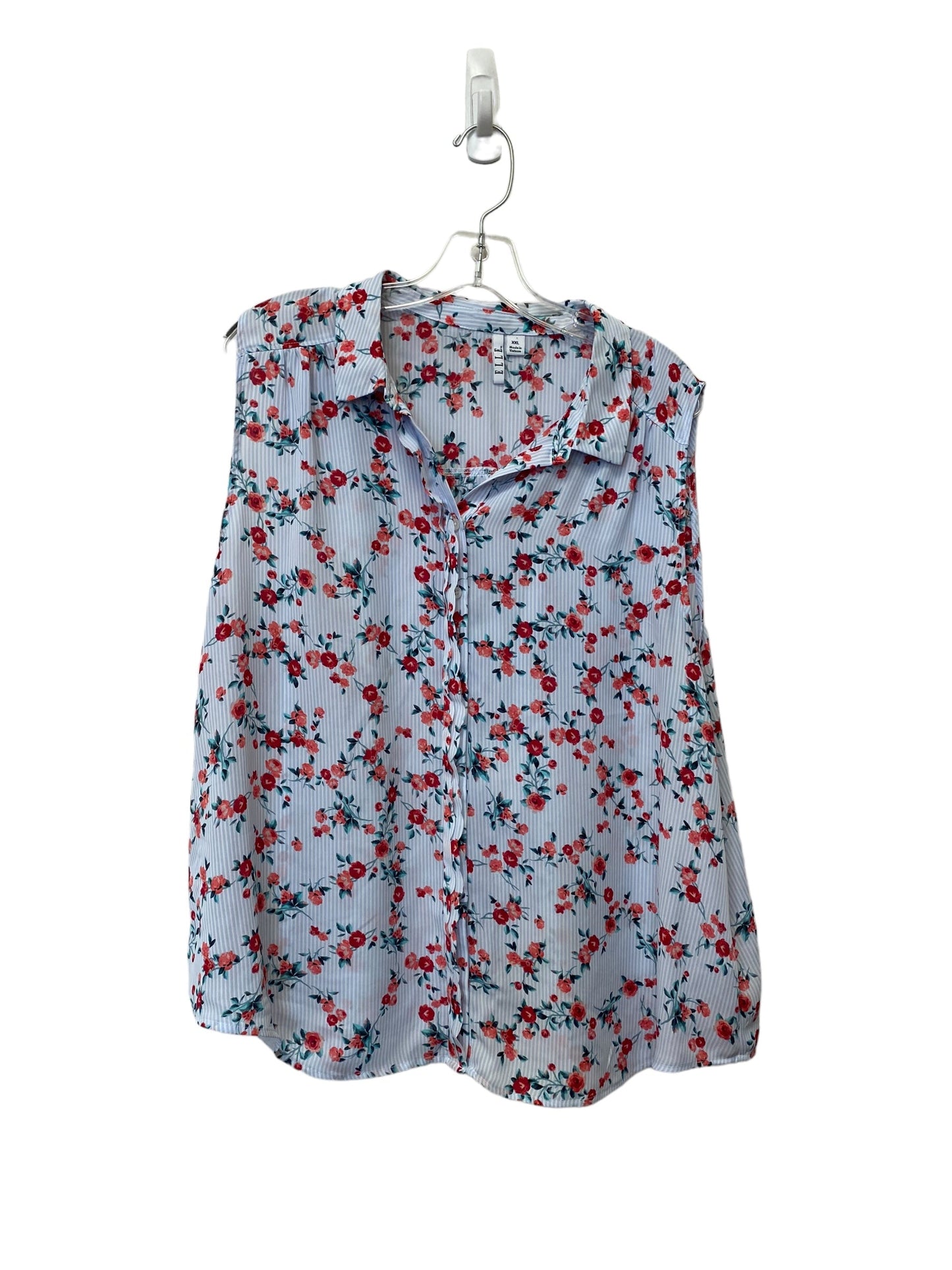 Floral Print Top Sleeveless Elle, Size 2x