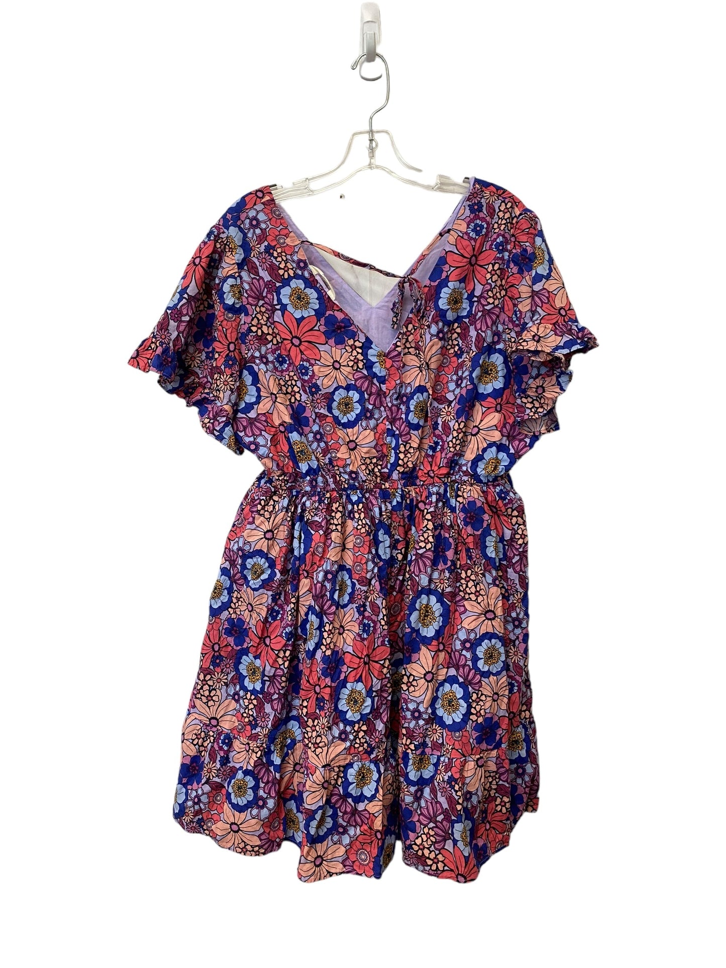 Floral Print Dress Casual Short Terra & Sky, Size 1x