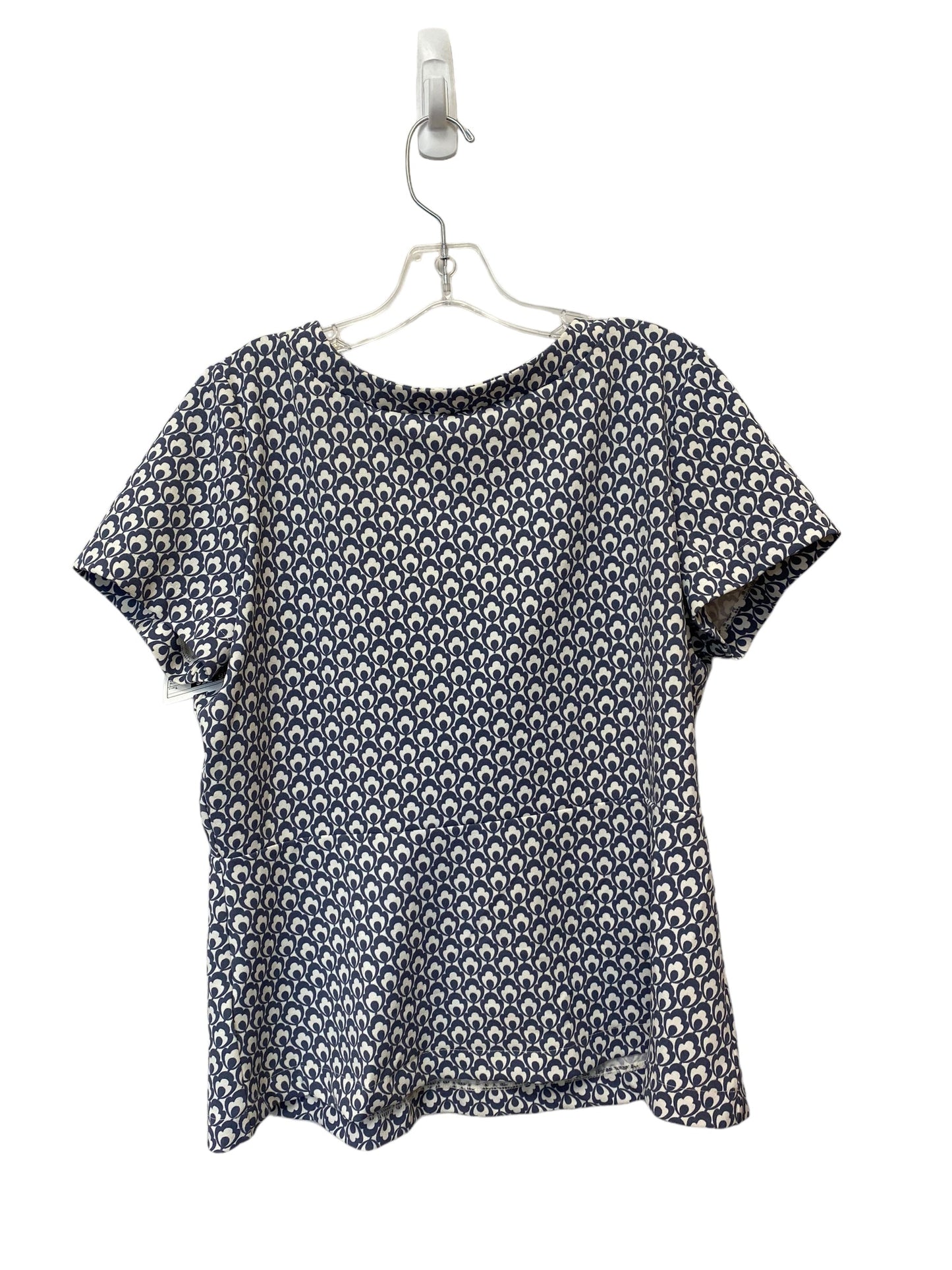 Blue & White Top Short Sleeve Ann Taylor, Size L