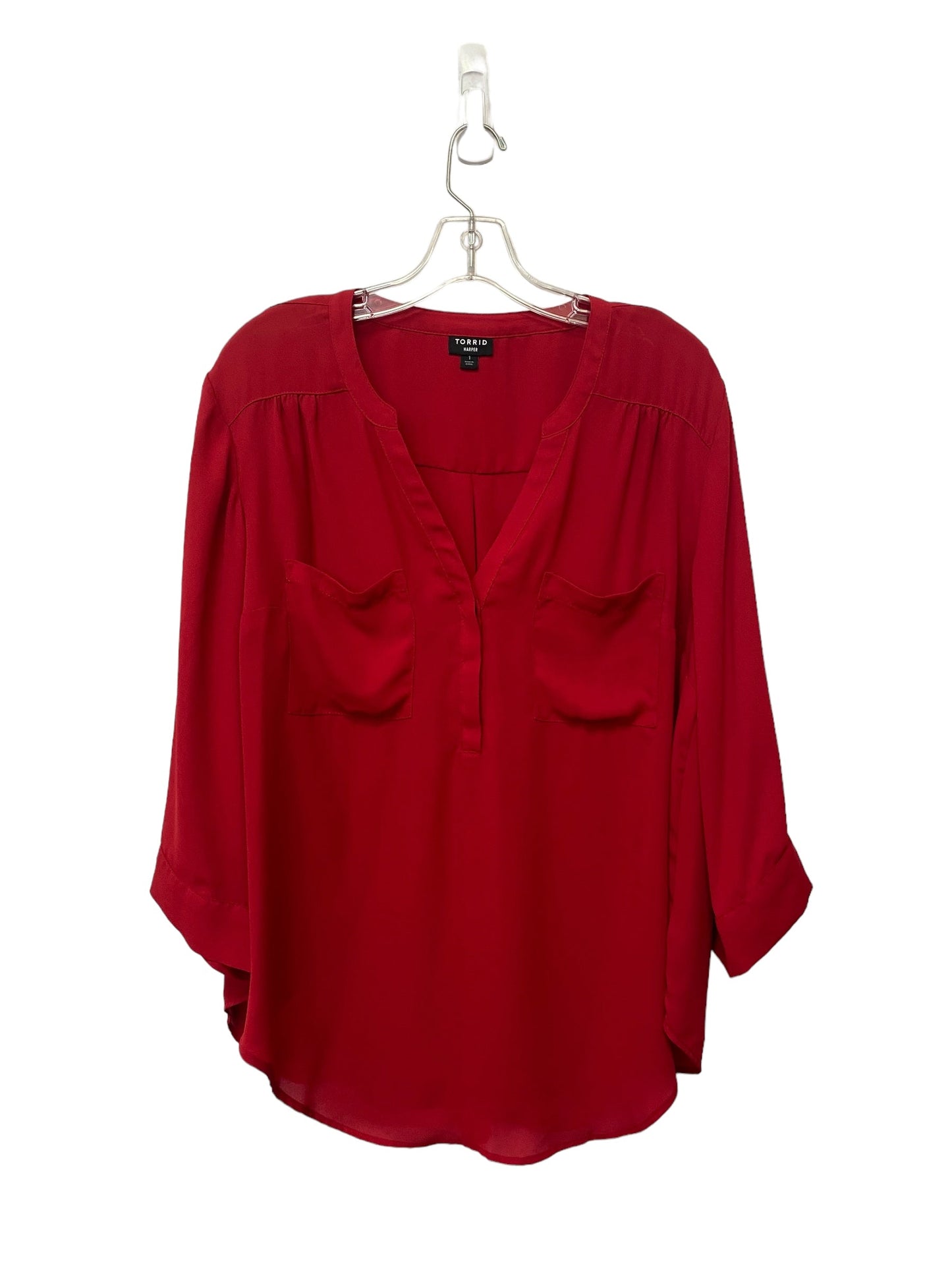 Red Top 3/4 Sleeve Torrid, Size 1