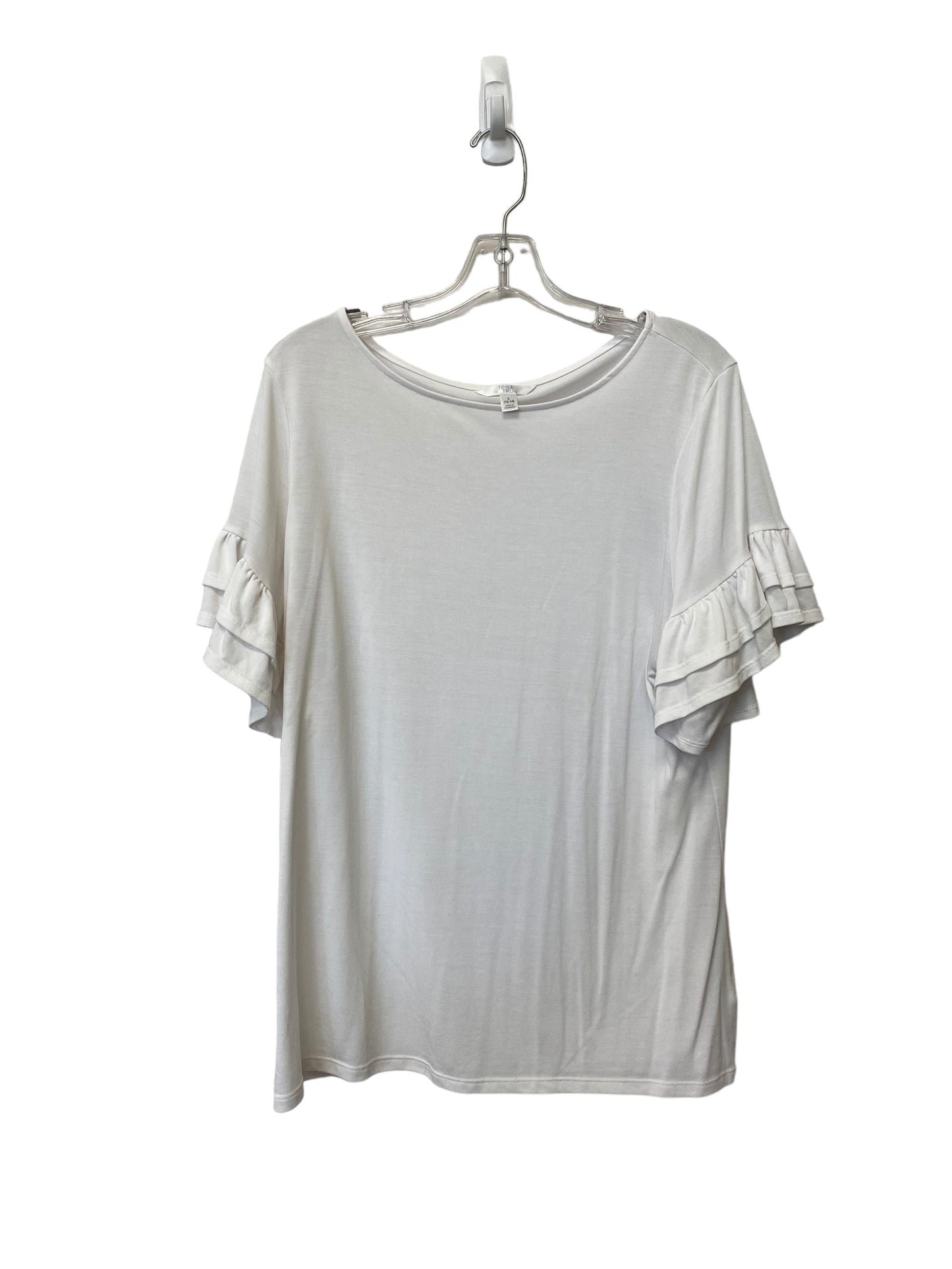 White Top Short Sleeve Time And Tru, Size L