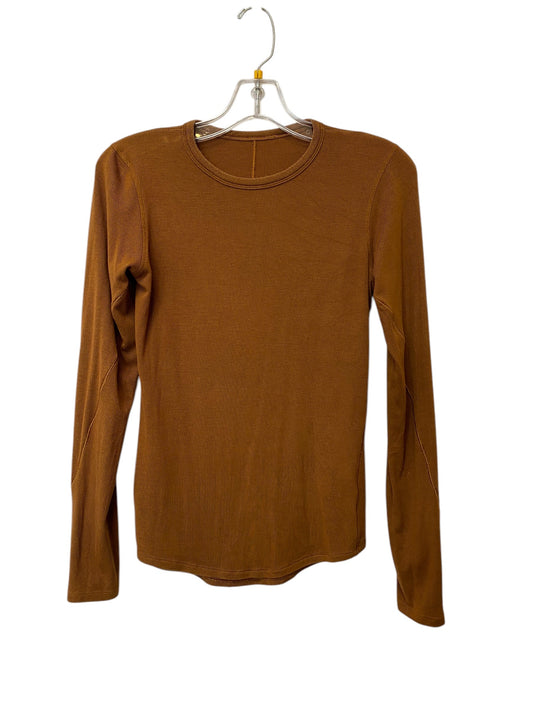 Athletic Top Long Sleeve Crewneck By Lululemon In Brown, Size: Xs