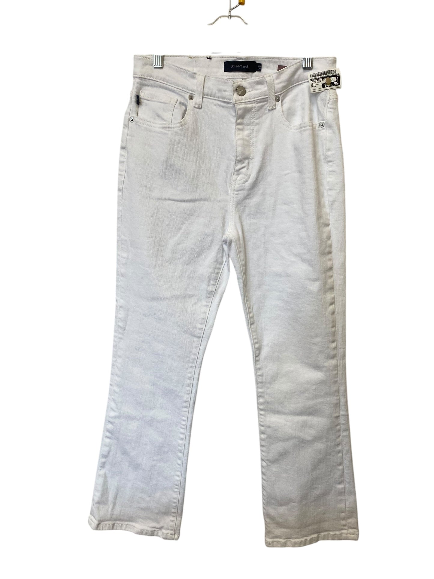 Jeans Boot Cut By Johnny Was In White Denim, Size: 6