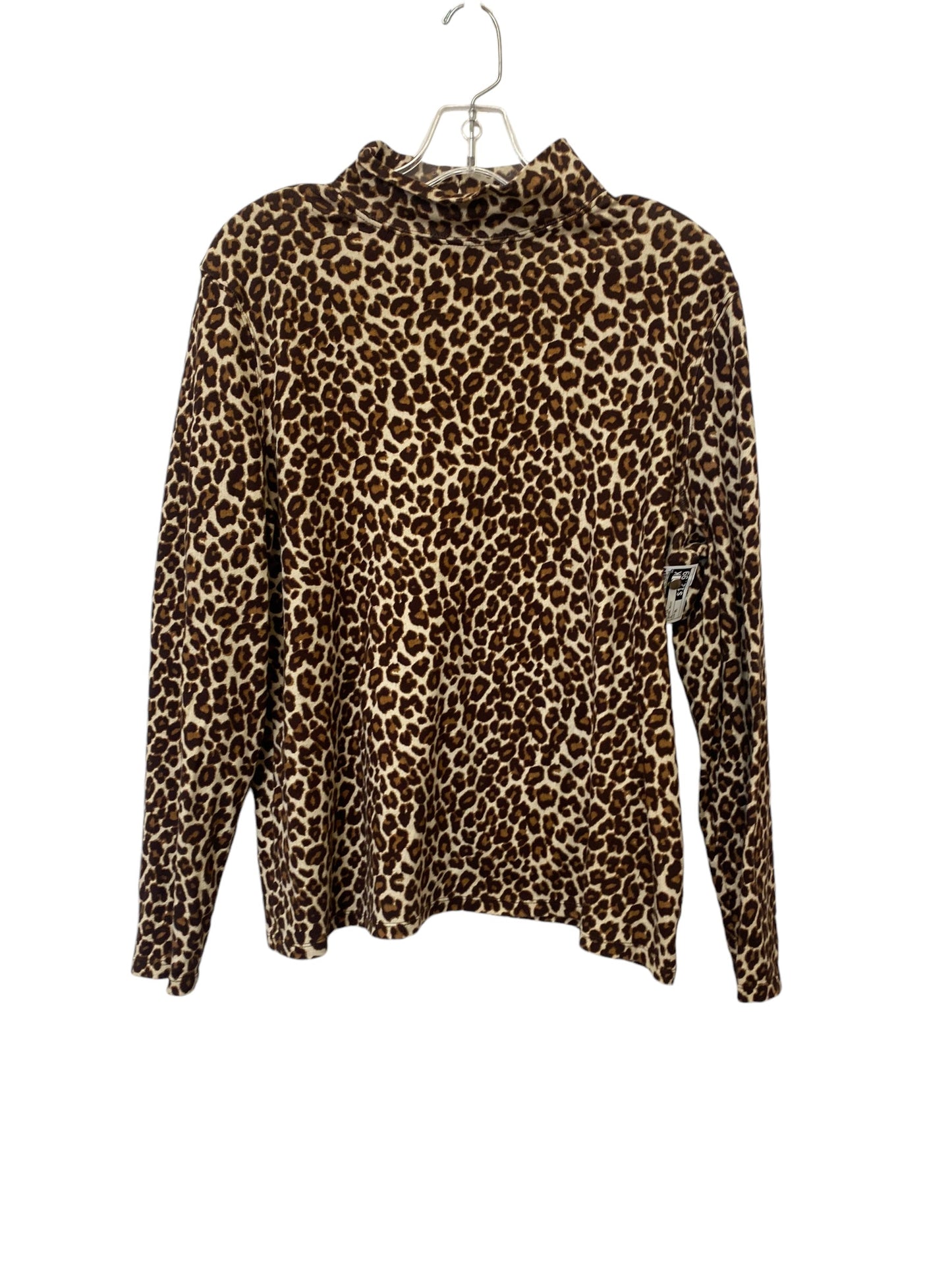 Top Long Sleeve By Charter Club In Animal Print, Size: Xl