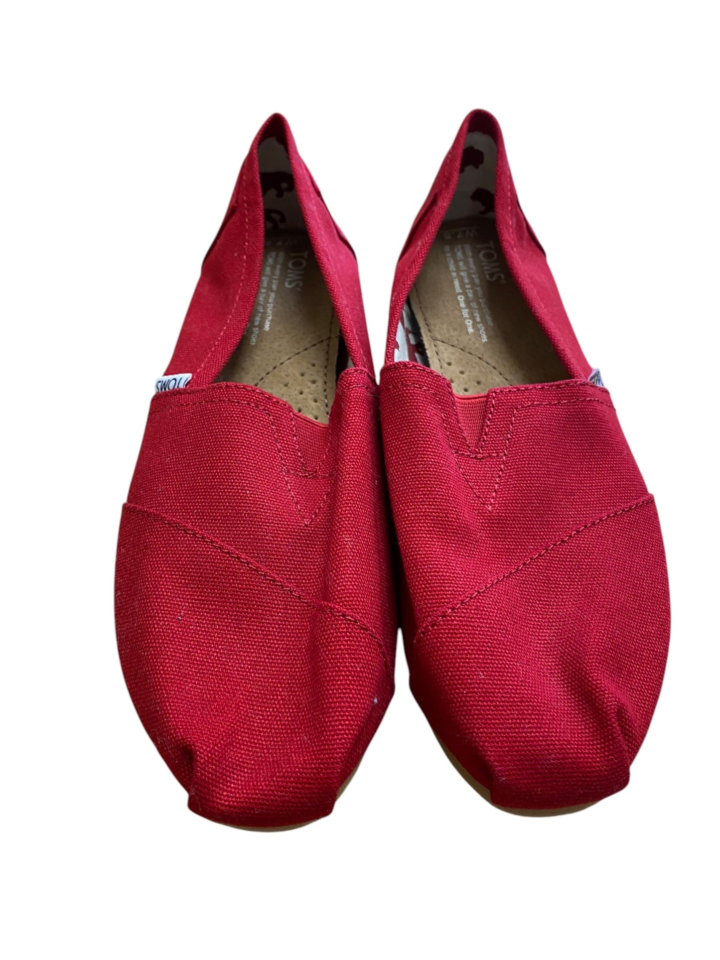 Shoes Flats By Toms In Red, Size: 7.5