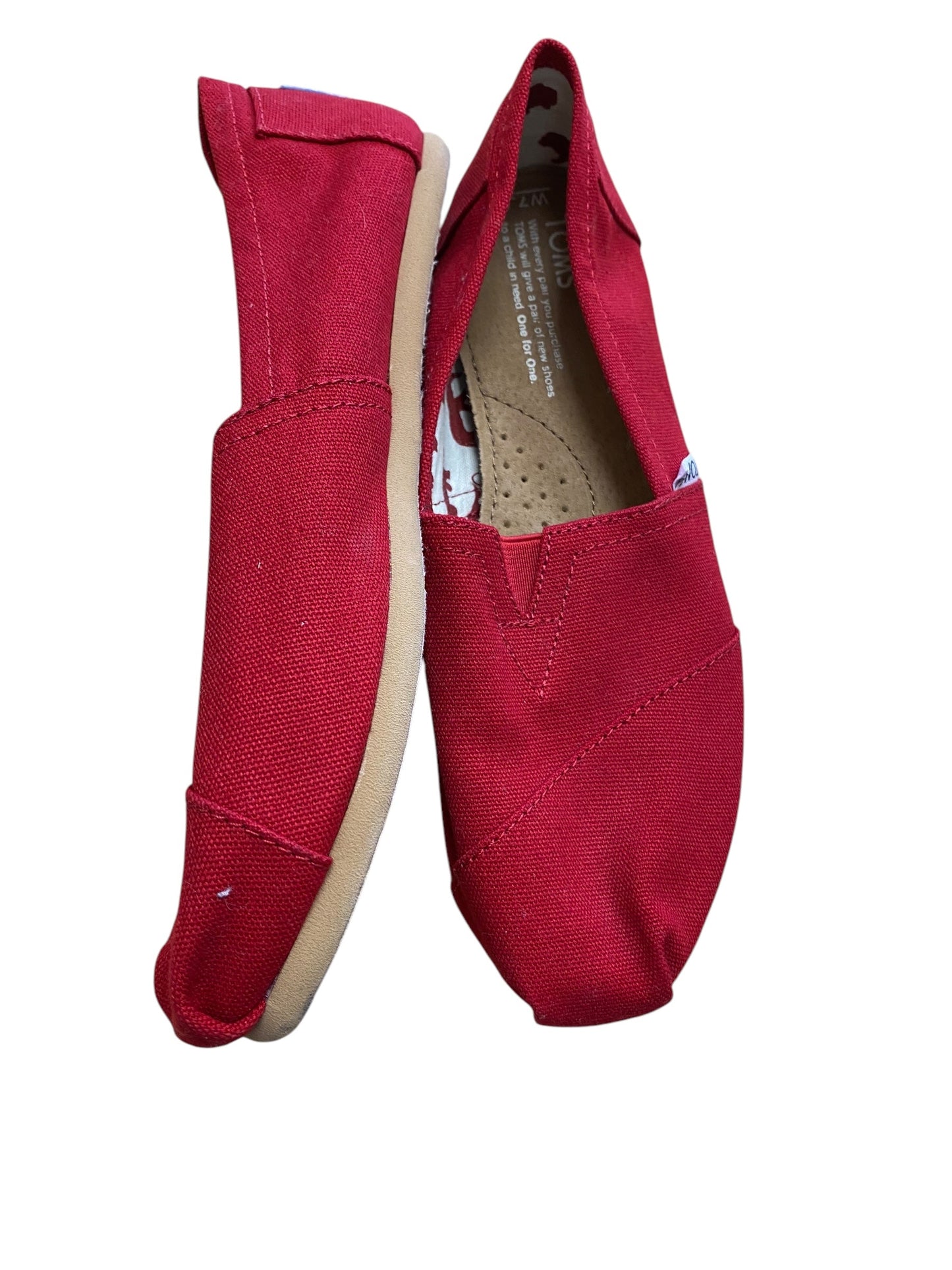 Shoes Flats By Toms In Red, Size: 7.5