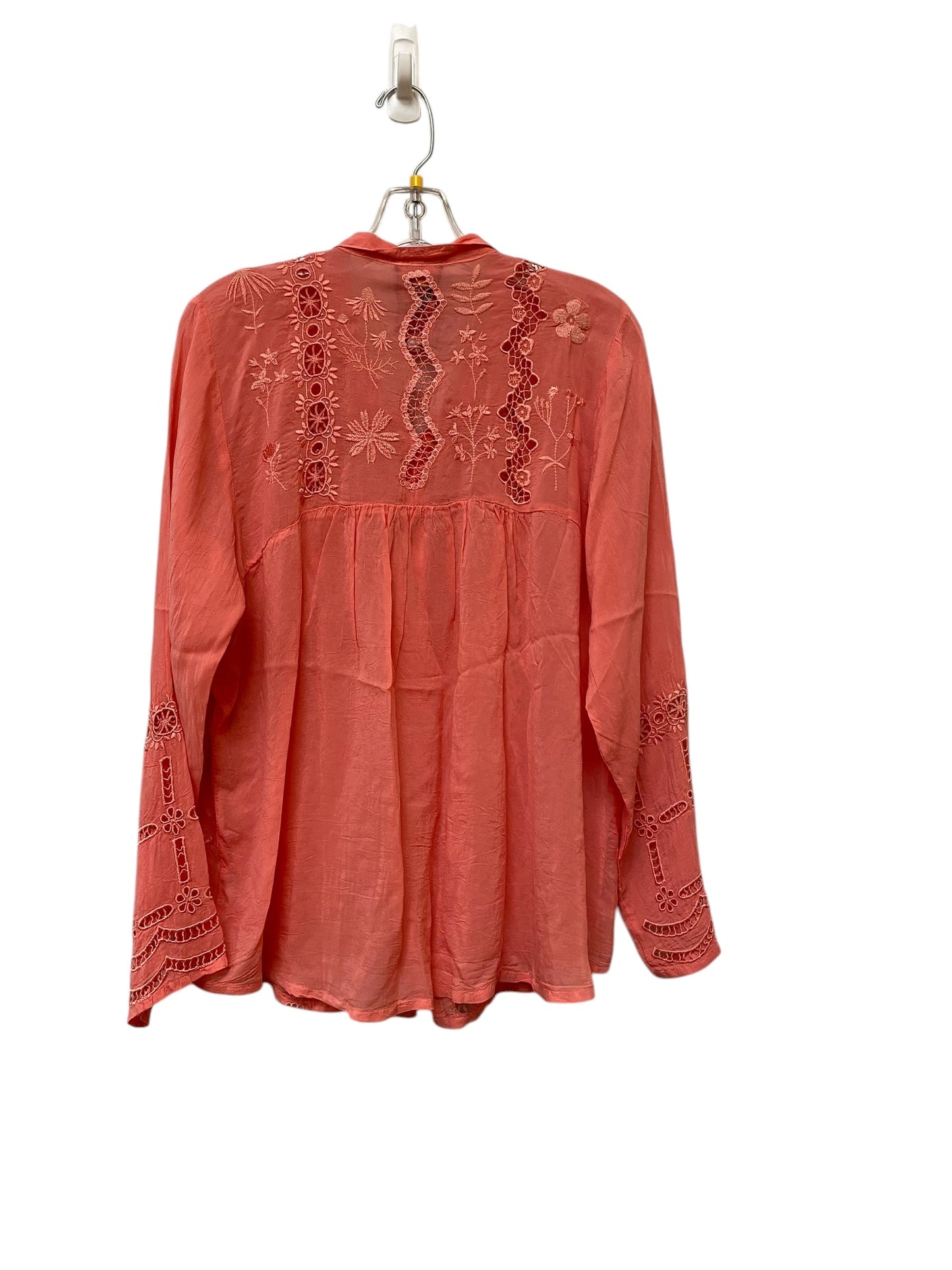 Top Long Sleeve By Johnny Was In Pink, Size: M