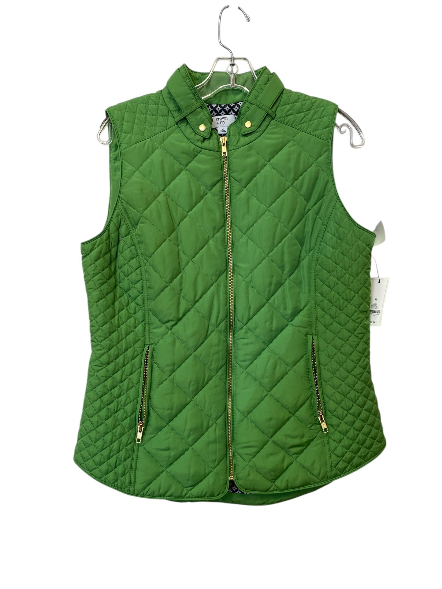 Vest Puffer & Quilted By Crown And Ivy In Green, Size: M