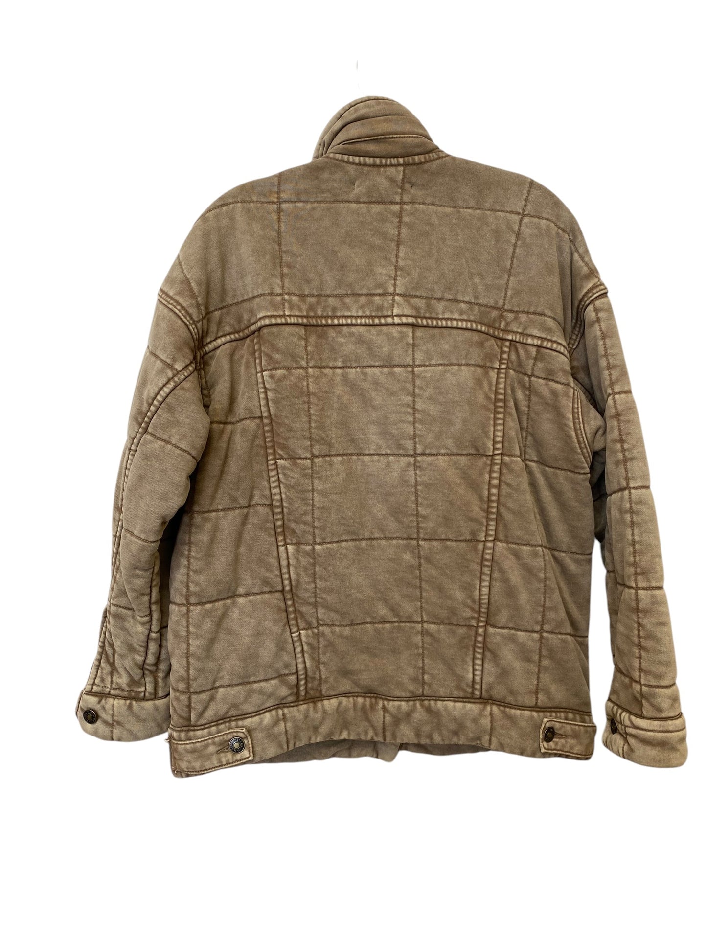 Jacket Puffer & Quilted By Forever In Brown Denim, Size: S