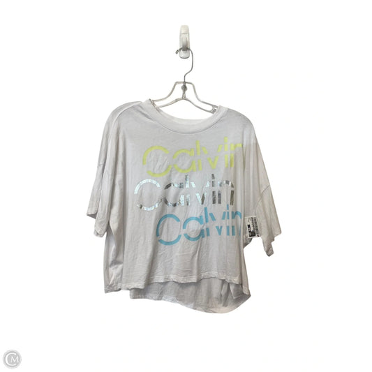 Athletic Top Short Sleeve By Calvin Klein Performance In White, Size: Xxl