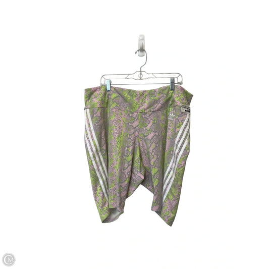 Athletic Shorts By Adidas In Green & Pink, Size: 4x