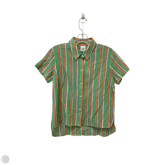 Top Short Sleeve By Cabi In Striped Pattern, Size: Xs