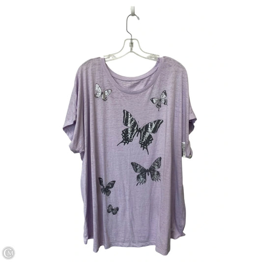 Top Short Sleeve By Lane Bryant In Purple, Size: 18