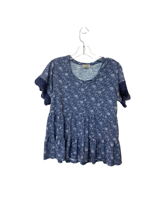 Blue Top Short Sleeve One World, Size M