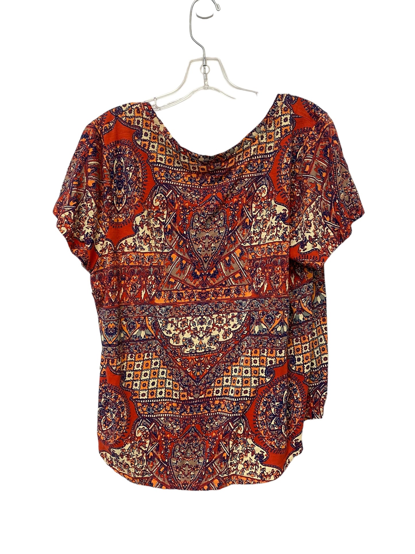 Orange Top Short Sleeve Lucky Brand, Size 1x