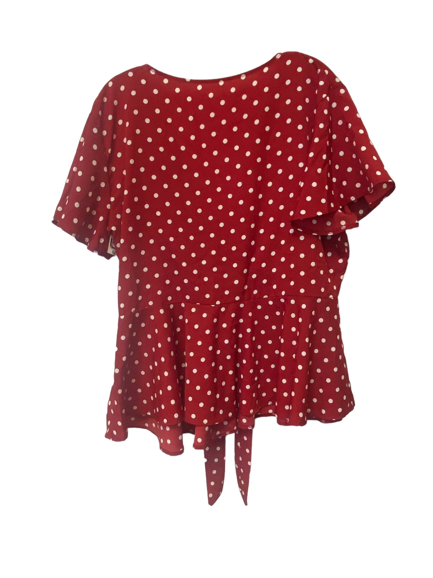 Red Top Short Sleeve Clothes Mentor, Size 1x