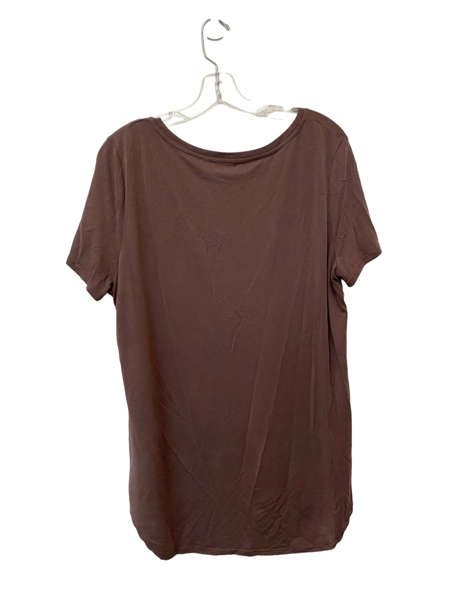 Brown Top Short Sleeve Basic Bke, Size Xl