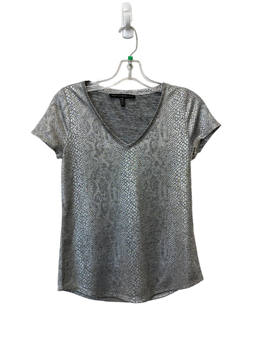 Silver Top Short Sleeve White House Black Market, Size Xxs