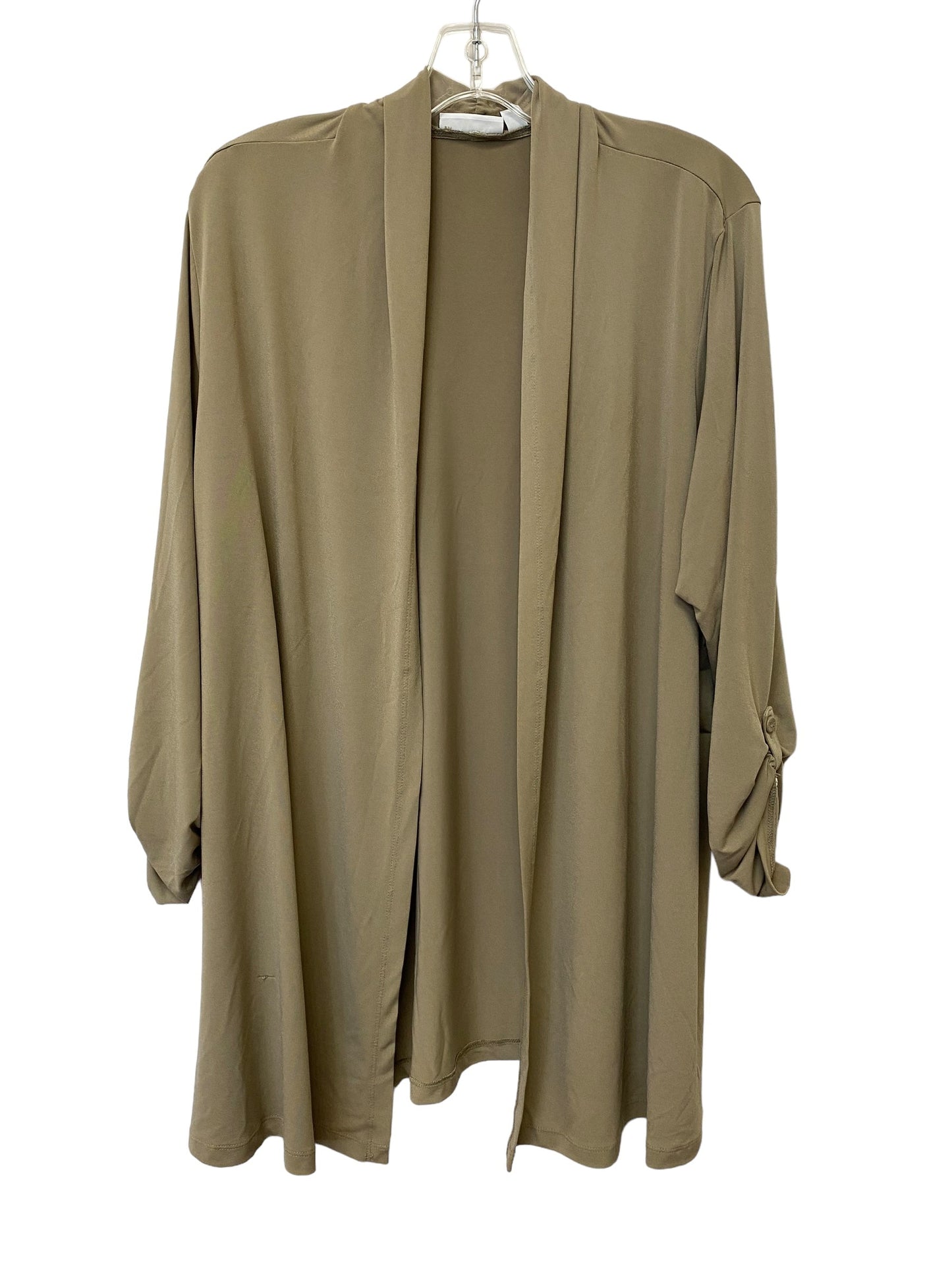 Cardigan By Susan Graver In Taupe, Size: Xl