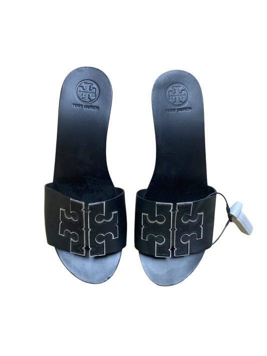 Sandals Heels Platform By Tory Burch In Black, Size: 6