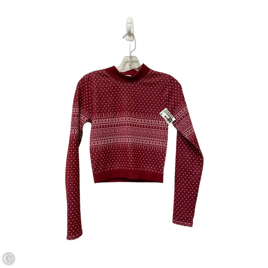Athletic Top Long Sleeve Crewneck By Fabletics In Red, Size: S
