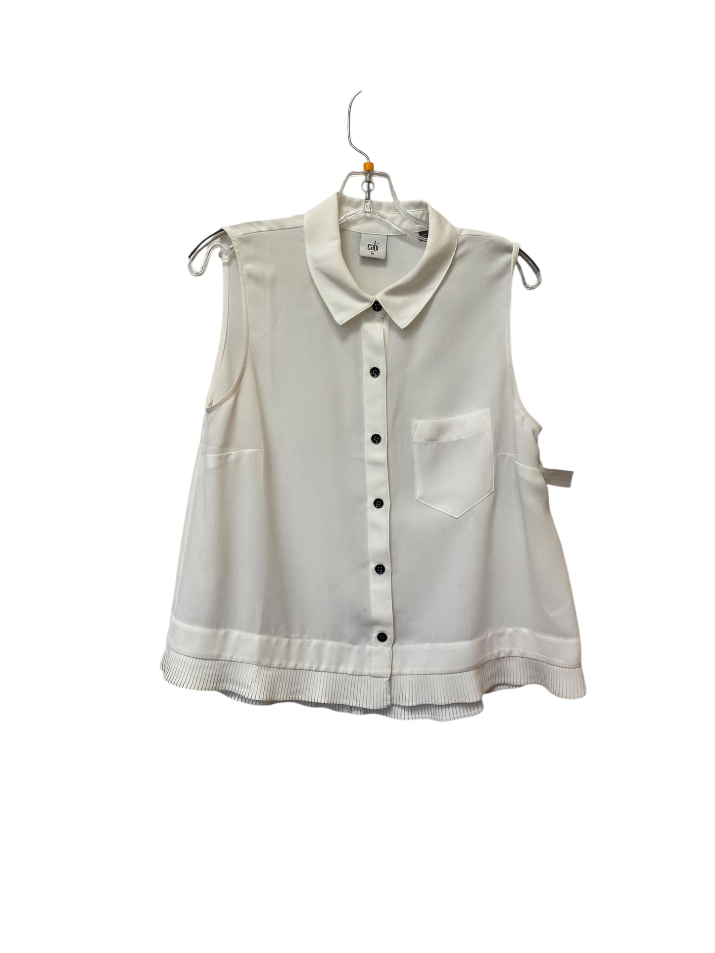 Top Sleeveless By Cabi In White, Size: M