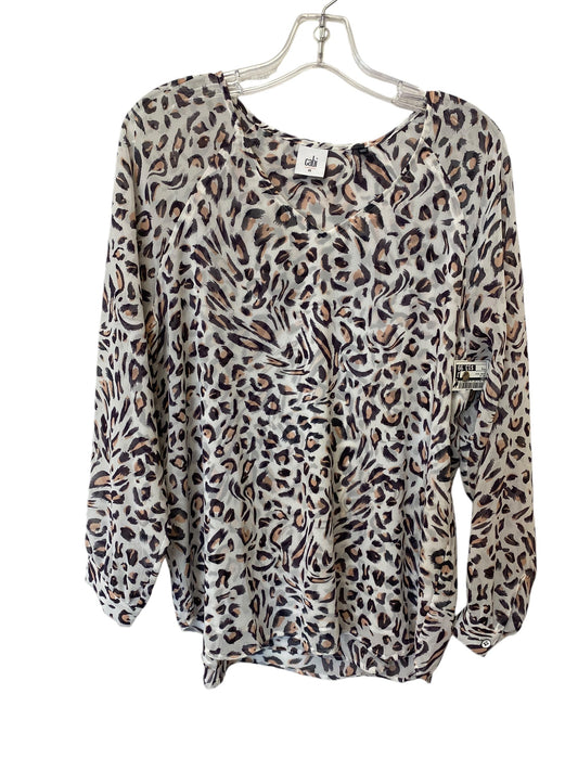 Top Long Sleeve By Cabi In Animal Print, Size: M