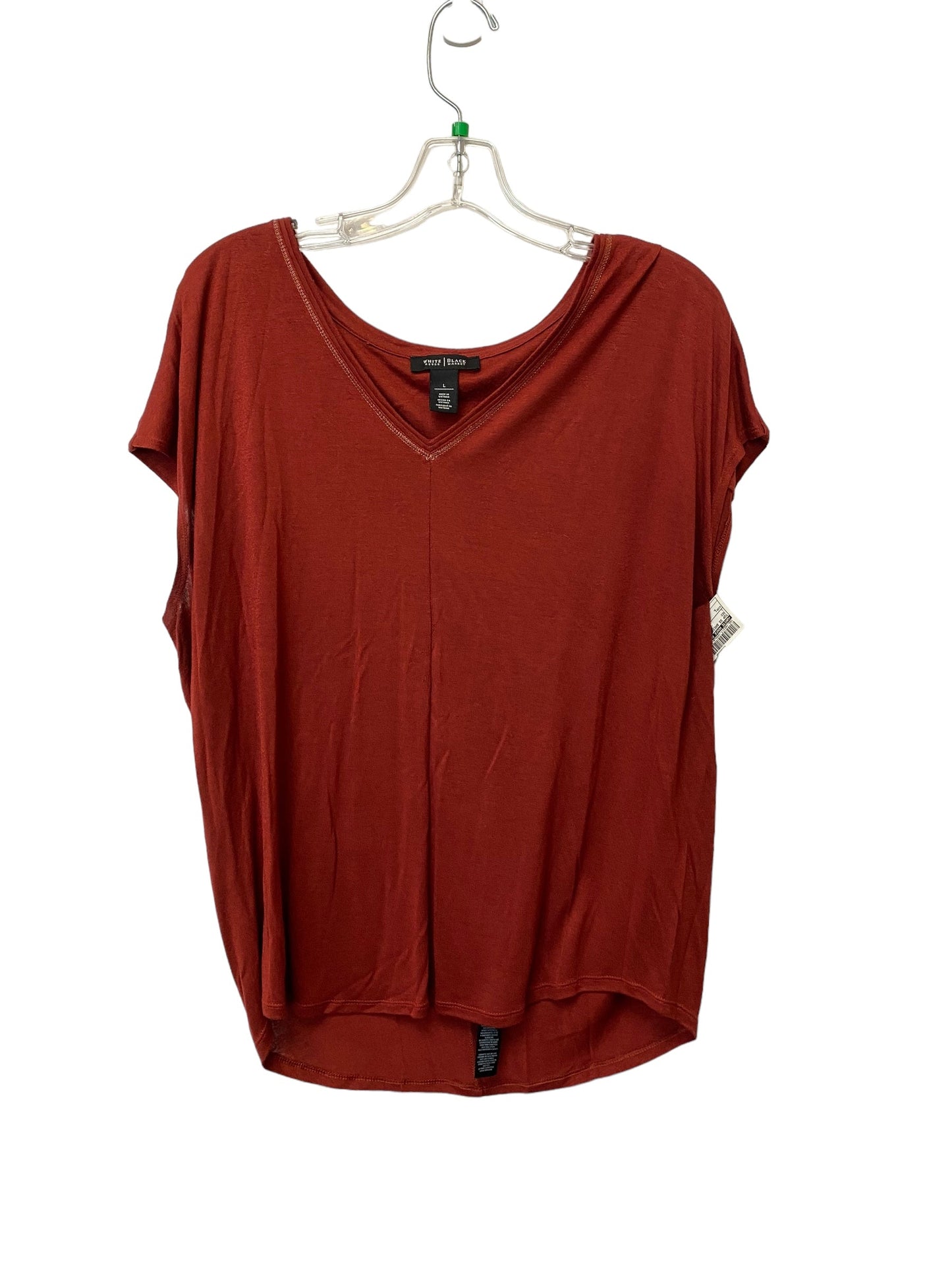 Top Short Sleeve Basic By White House Black Market In Red, Size: L