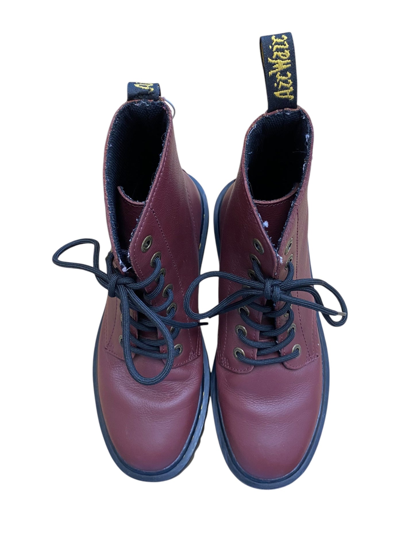 Boots Combat By Dr Martens In Maroon, Size: 9