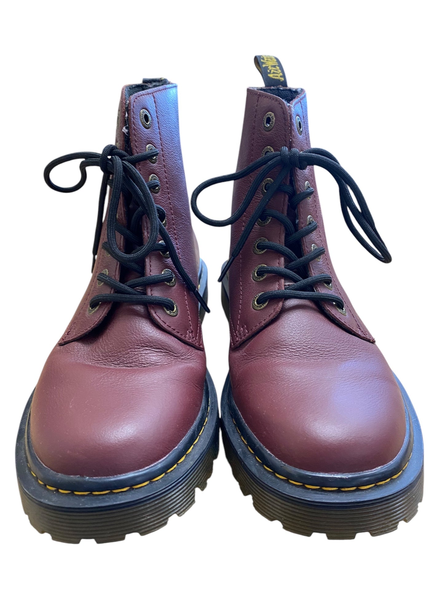 Boots Combat By Dr Martens In Maroon, Size: 9