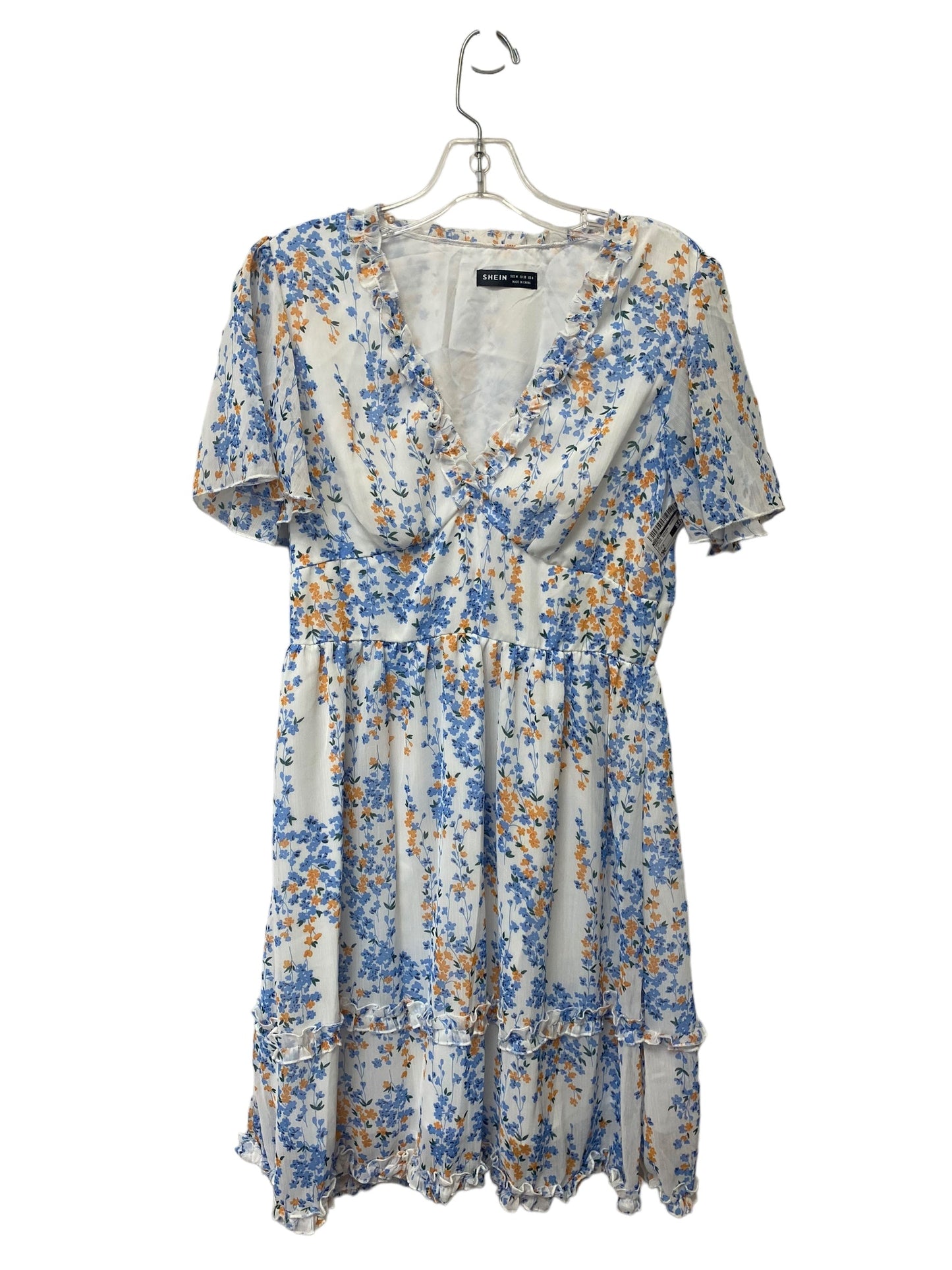 Floral Print Dress Casual Short Shein, Size M