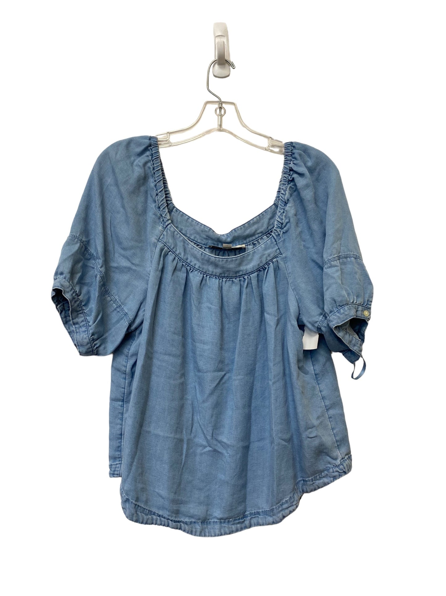 Blue Top Short Sleeve Basic Loft, Size L