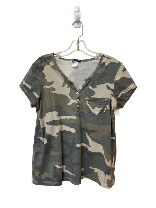 Camouflage Print Top Short Sleeve Venus, Size L