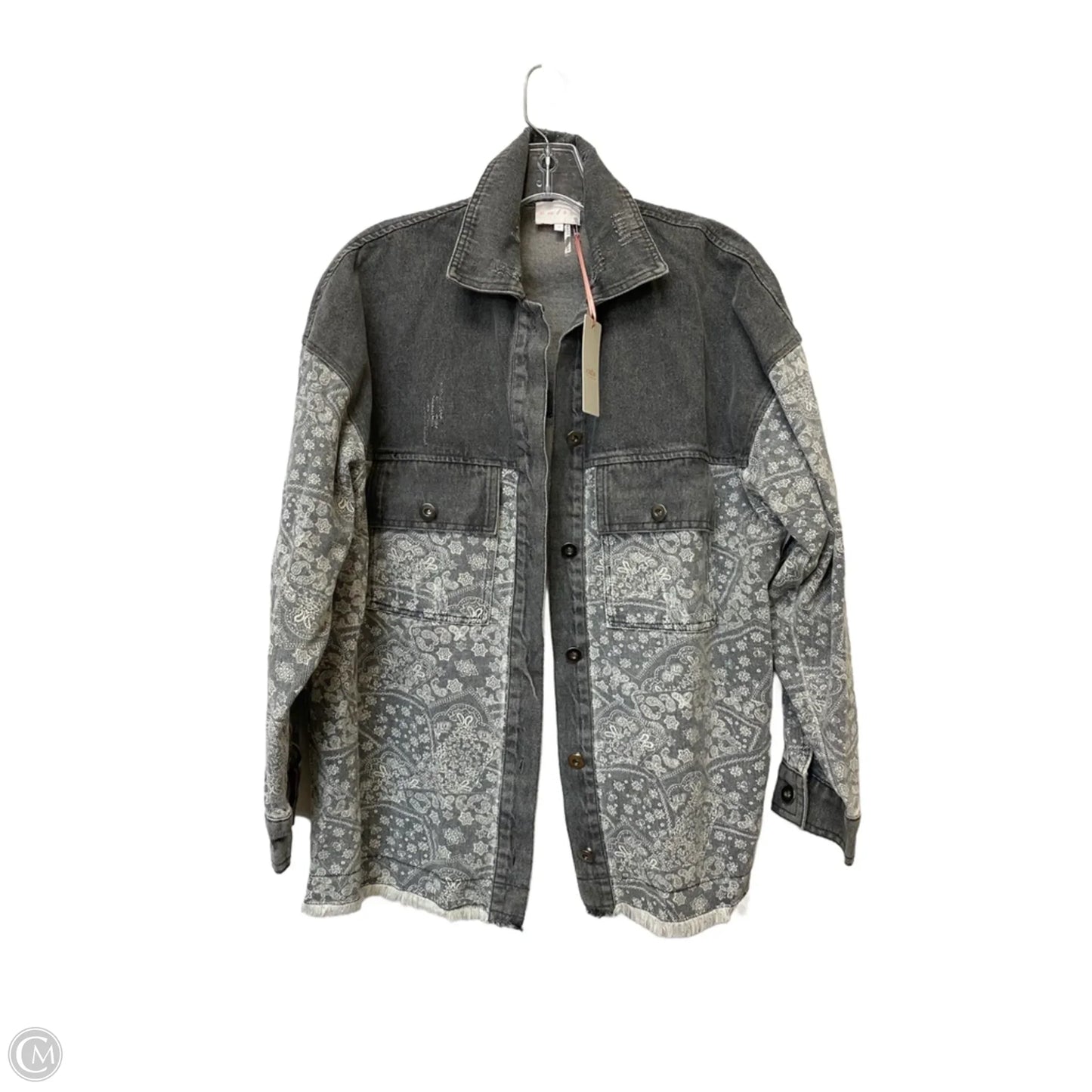 Jacket Denim By Entro In Grey Denim, Size: S