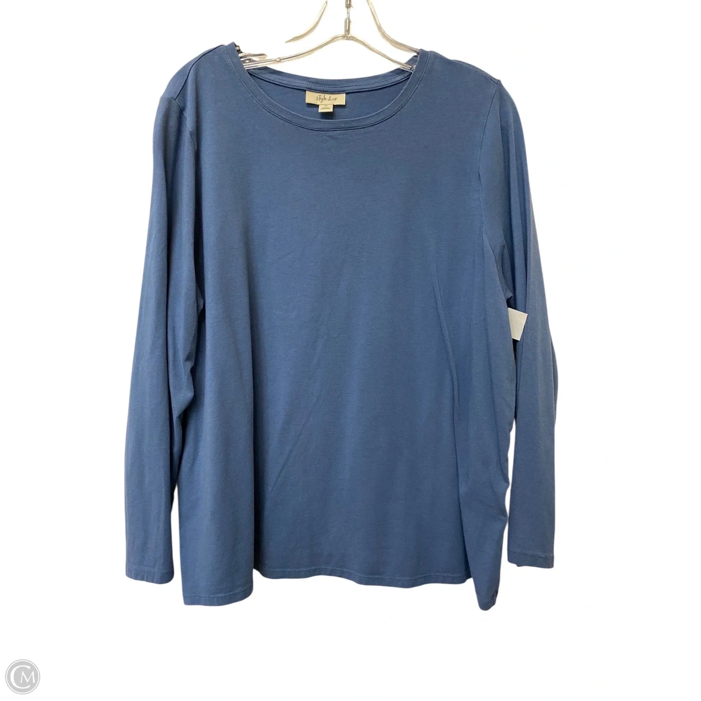 Top Long Sleeve Basic By Style And Company In Blue, Size: 1x