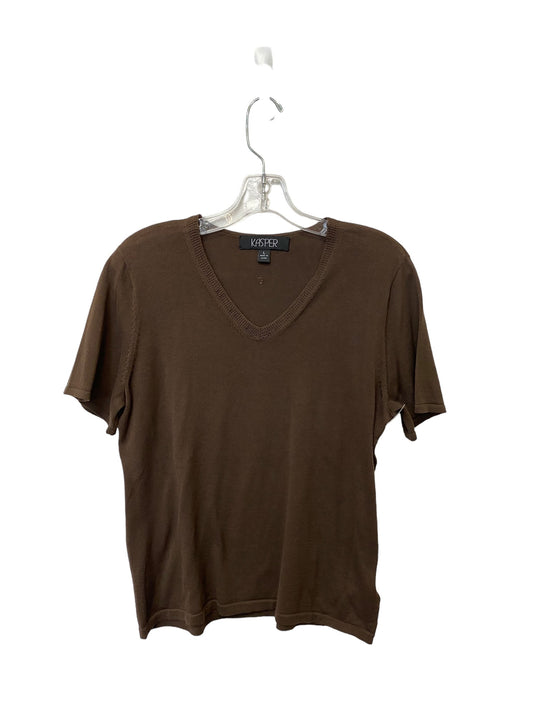 Brown Top Short Sleeve Kasper, Size L