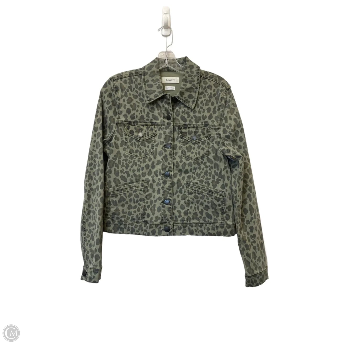 Jacket Denim By Level 99 In Animal Print, Size: M