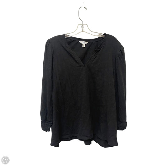 Top Long Sleeve Basic By Time And Tru In Black, Size: 22