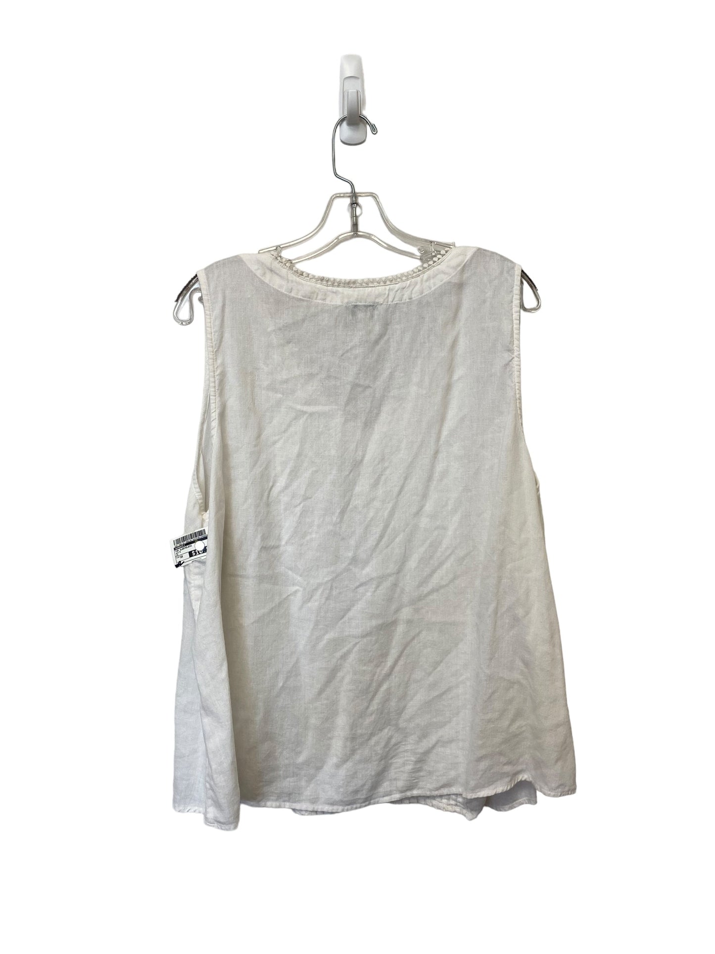 Top Sleeveless By Wonderly In White, Size: 2x