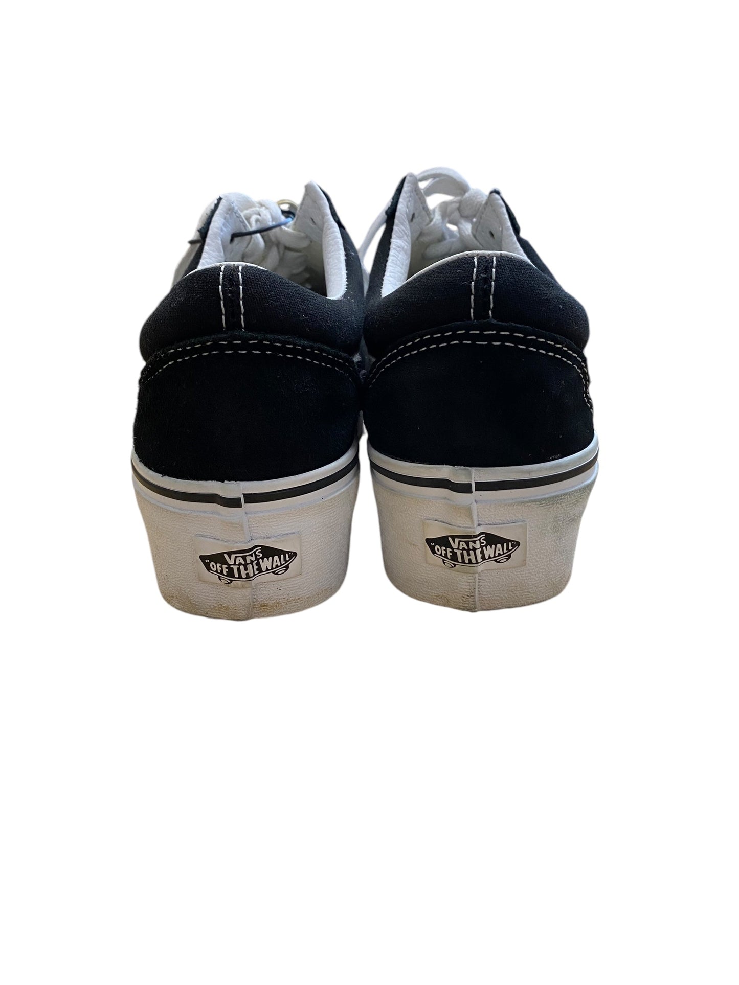 Shoes Flats By Vans In Black & White, Size: 7