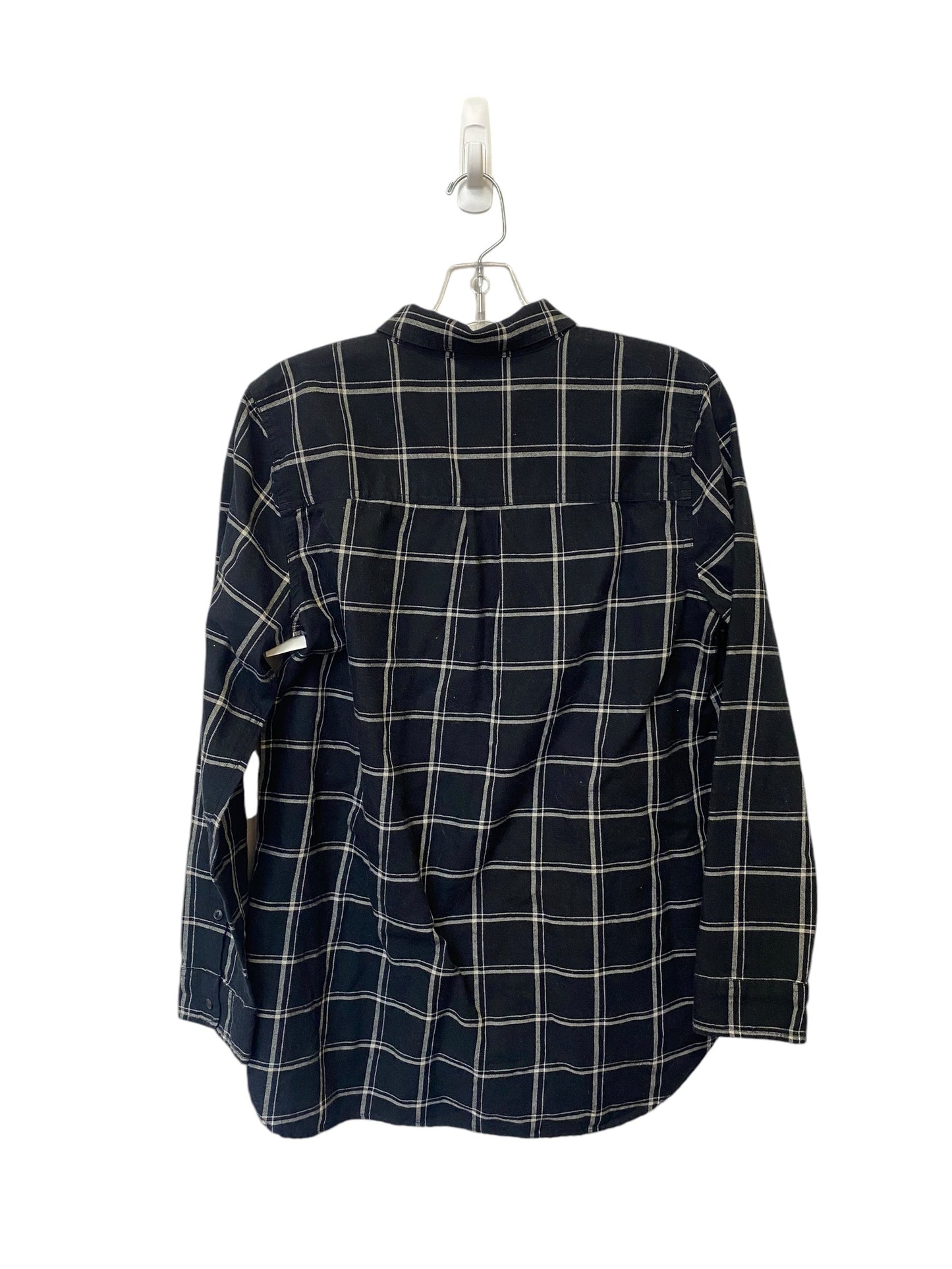 Top Long Sleeve By Madewell In Plaid Pattern, Size: M