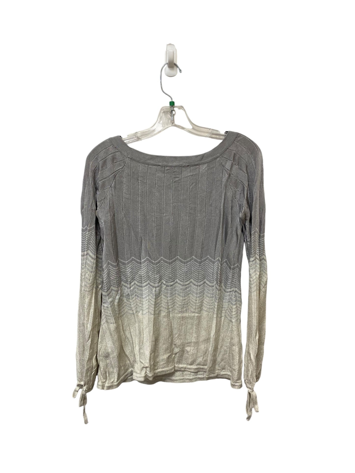 Top Long Sleeve By White House Black Market In Cream & Silver, Size: S